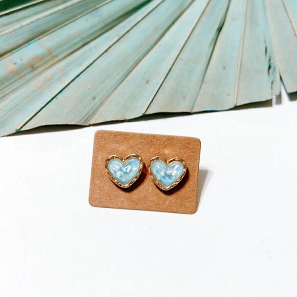 Blue crystal heart earrings #255 - Picture 2 of 4